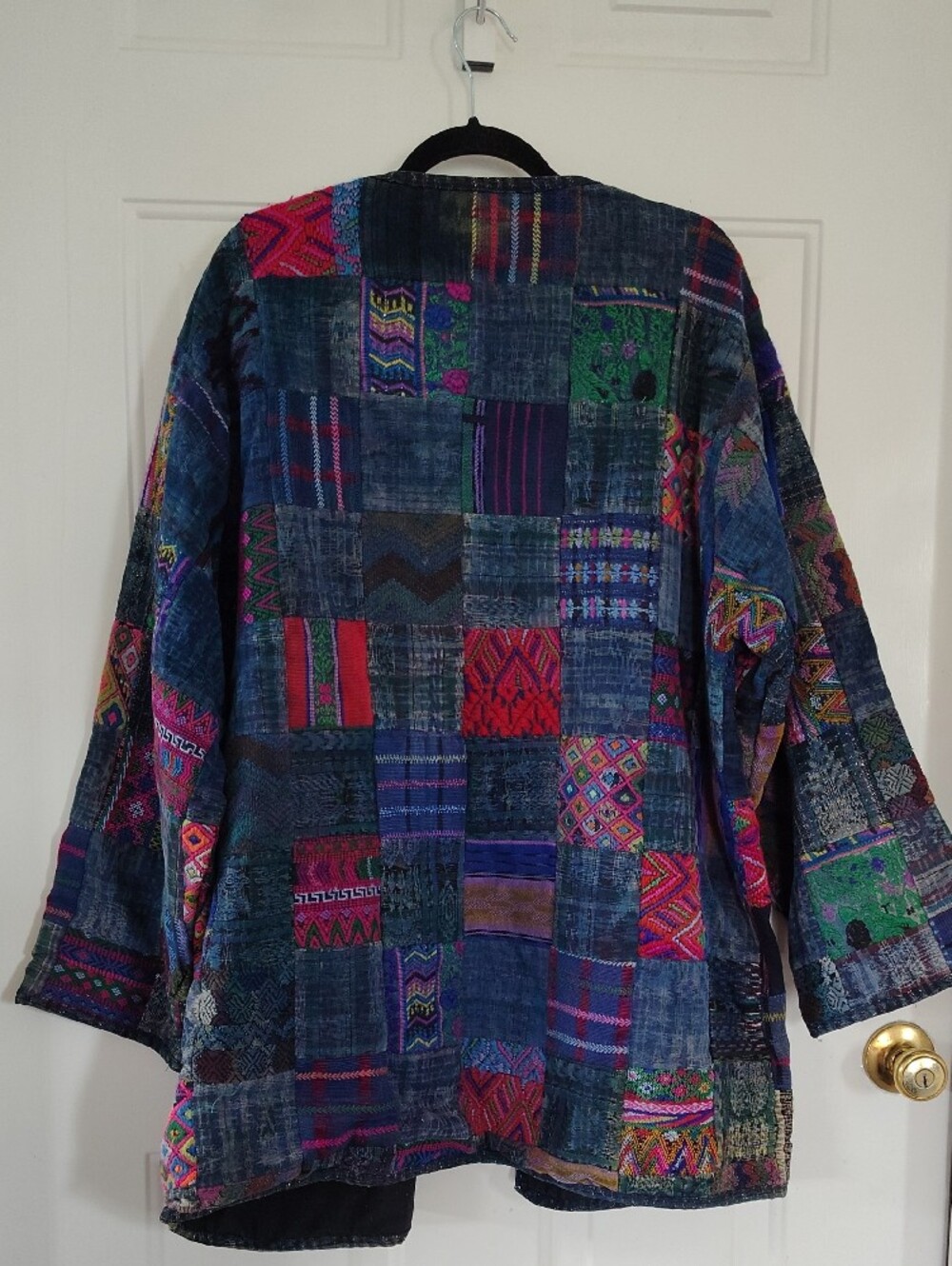 Epic Embroidered Bohemian Patchwork Open-Front Jacket - Multicolor Denim XXL - Picture 5 of 7